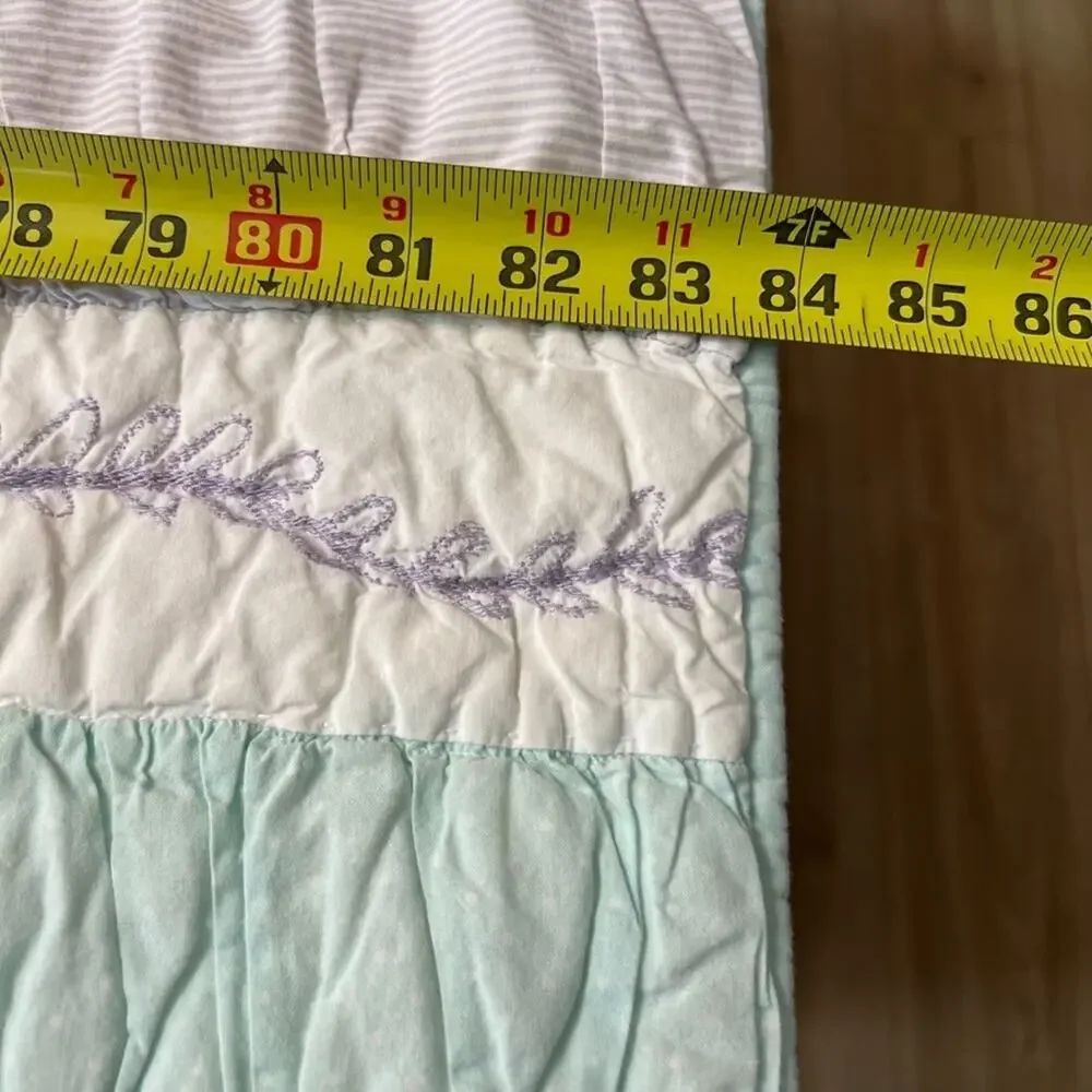 Pottery Barn Kids Full Queen Quilt Bailey Striped Textured Pastel Colors